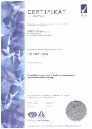 Certifikát ISO 14001